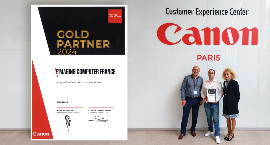 Certificat Emaging Canon Gold Partner 2024